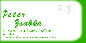 peter zsabka business card